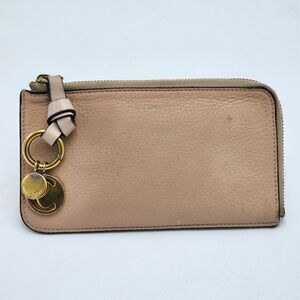 Chloe Alphabet Leather Blush Cardholder Zip Wallet
